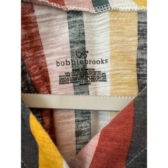 Bobbie Brooks Stripped Button Up Tie-Front Top Size S - Picture 3 of 3